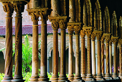 columns in the Cloister of Monreale